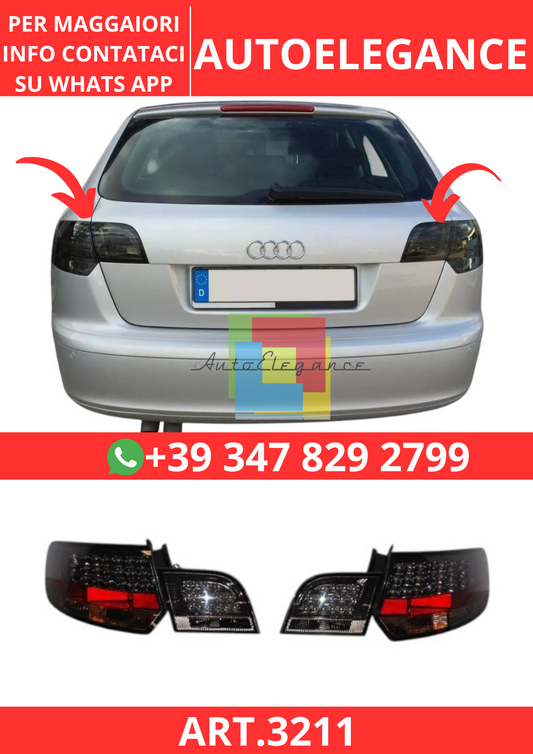 💫ART.3211 Fari Posteriori Audi A3 Sportback '04-08 Led Nero💫