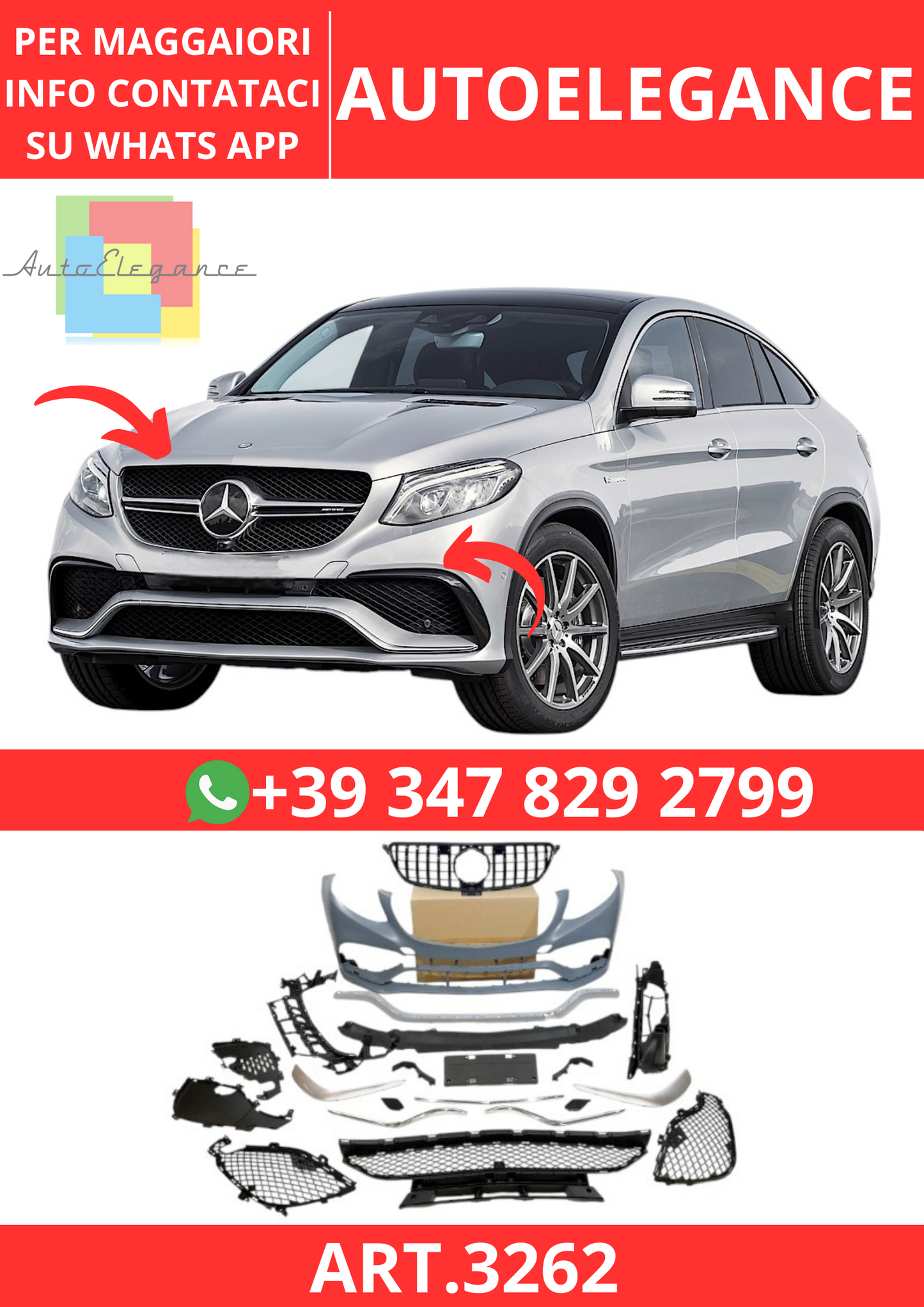 💫ART.3262 Mercedes C292 2015-2019 GLE Coupe Pre-facelit look 63 💫