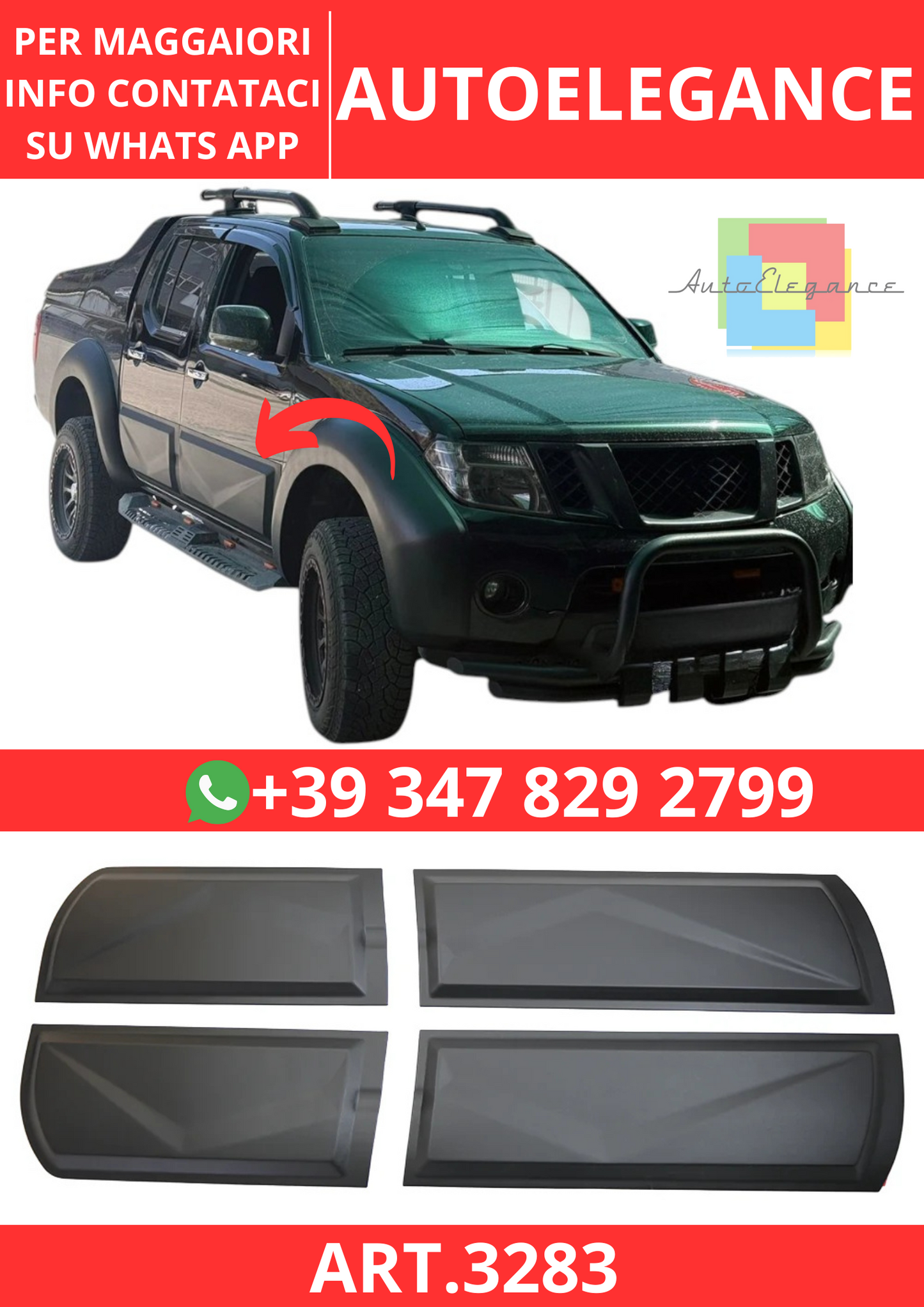 💫ART.3283 Protezione Portiere NISSAN Navara D40 2005-2010💫