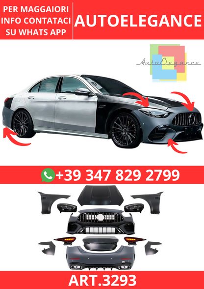 💫ART.3293 Body Kit adatto per Mercedes Classe C W205 Facelift (2018-2022)💫