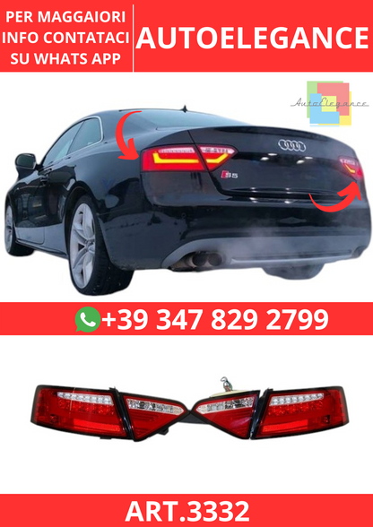 💫ART.3332 Fari Posteriori Audi A5 2-4P 07-09 Led Red Cardna💫