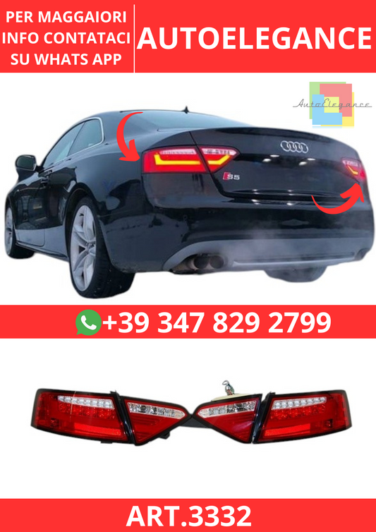 💫ART.3332 Fari Posteriori Audi A5 2-4P 07-09 Led Red Cardna💫