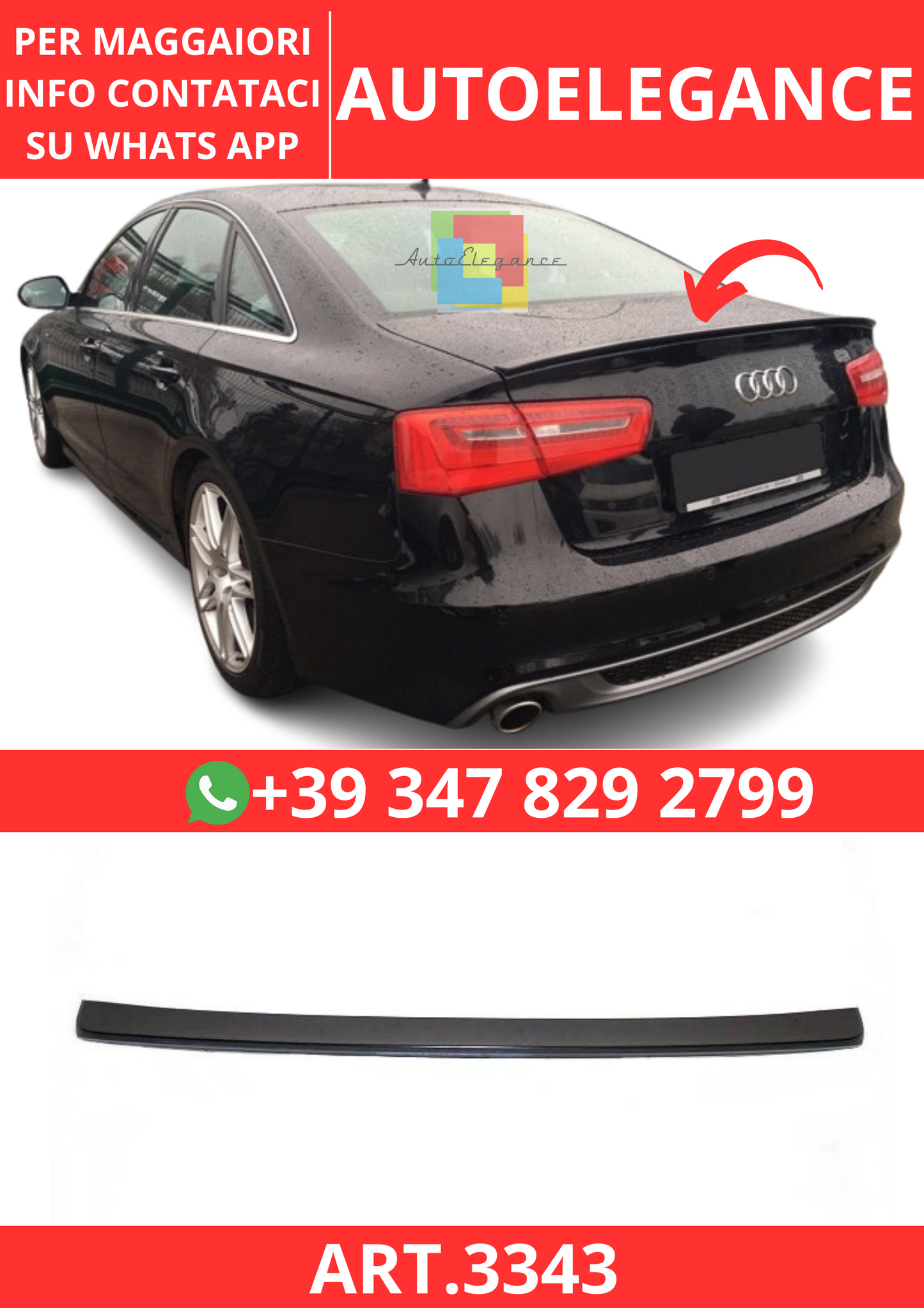 💫ART.3343 Spoiler Audi A6 C7 2011-2014💫