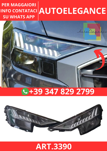 💫ART.3390 Set di fari anteriori OLED Water Dynamic Matrix Audi Q8 RSQ8 19-23💫