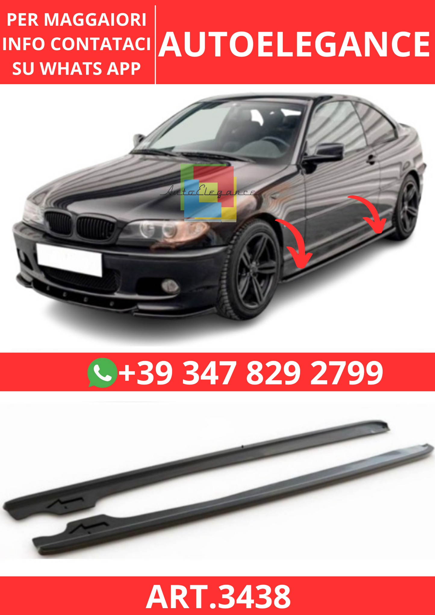 💫ART.3438 Sotto Minigonne BMW 3 Series E46 / 2001 - 2006💫