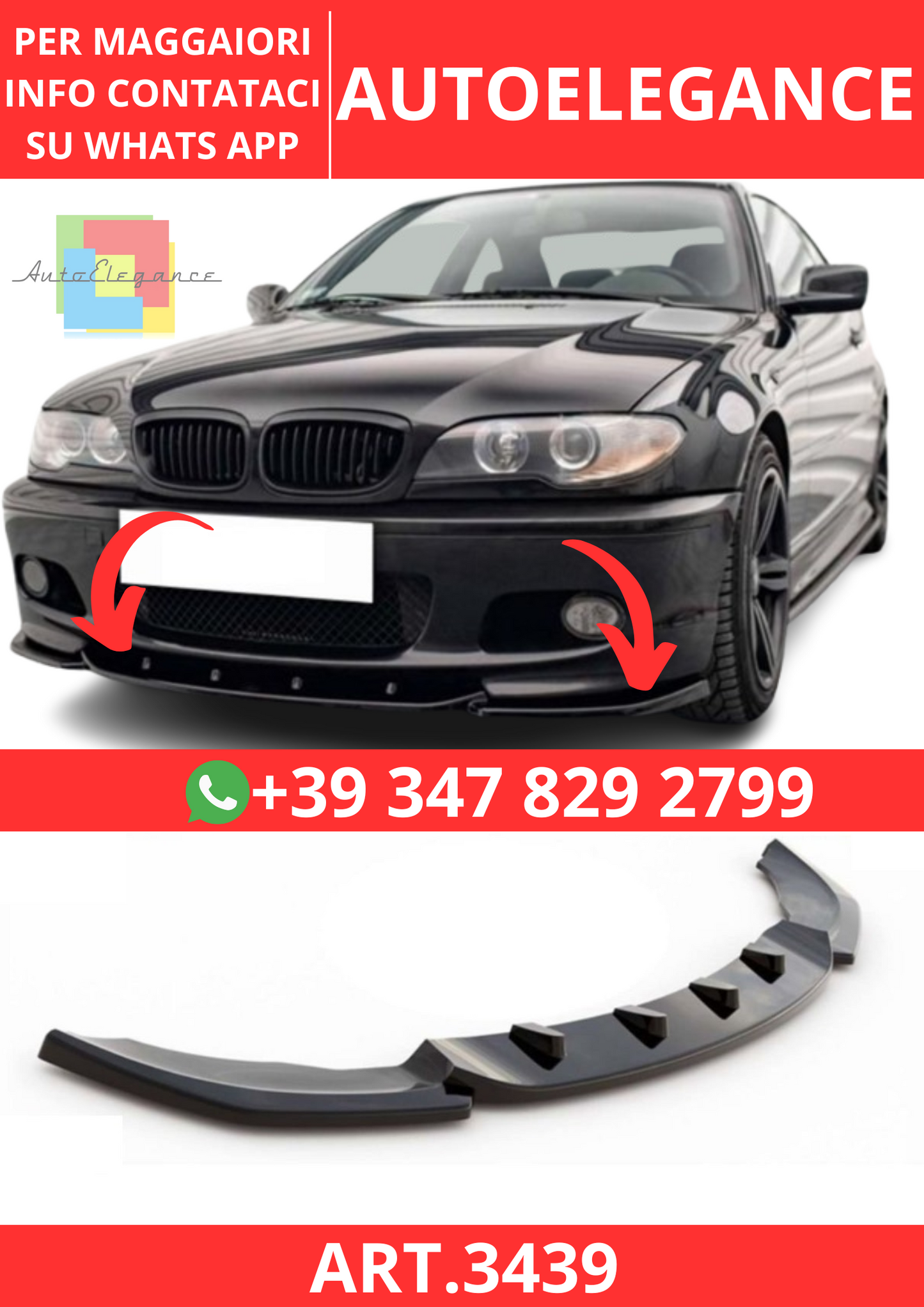 💫ART.3439 Splitter BMW 3 Series E46 / 2001 - 2006💫