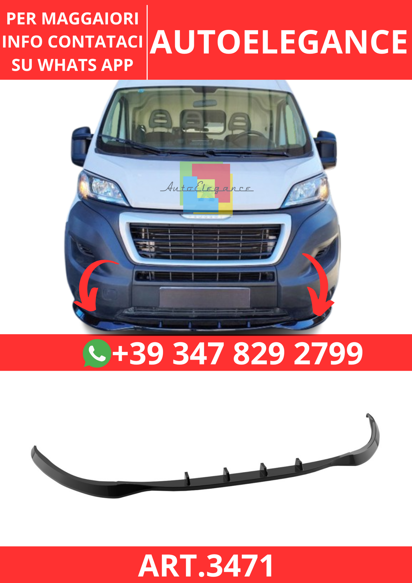 💫ART.3471 Splitter per Citroen Jumper / Peugeot Boxer / RAM ProMaster💫
