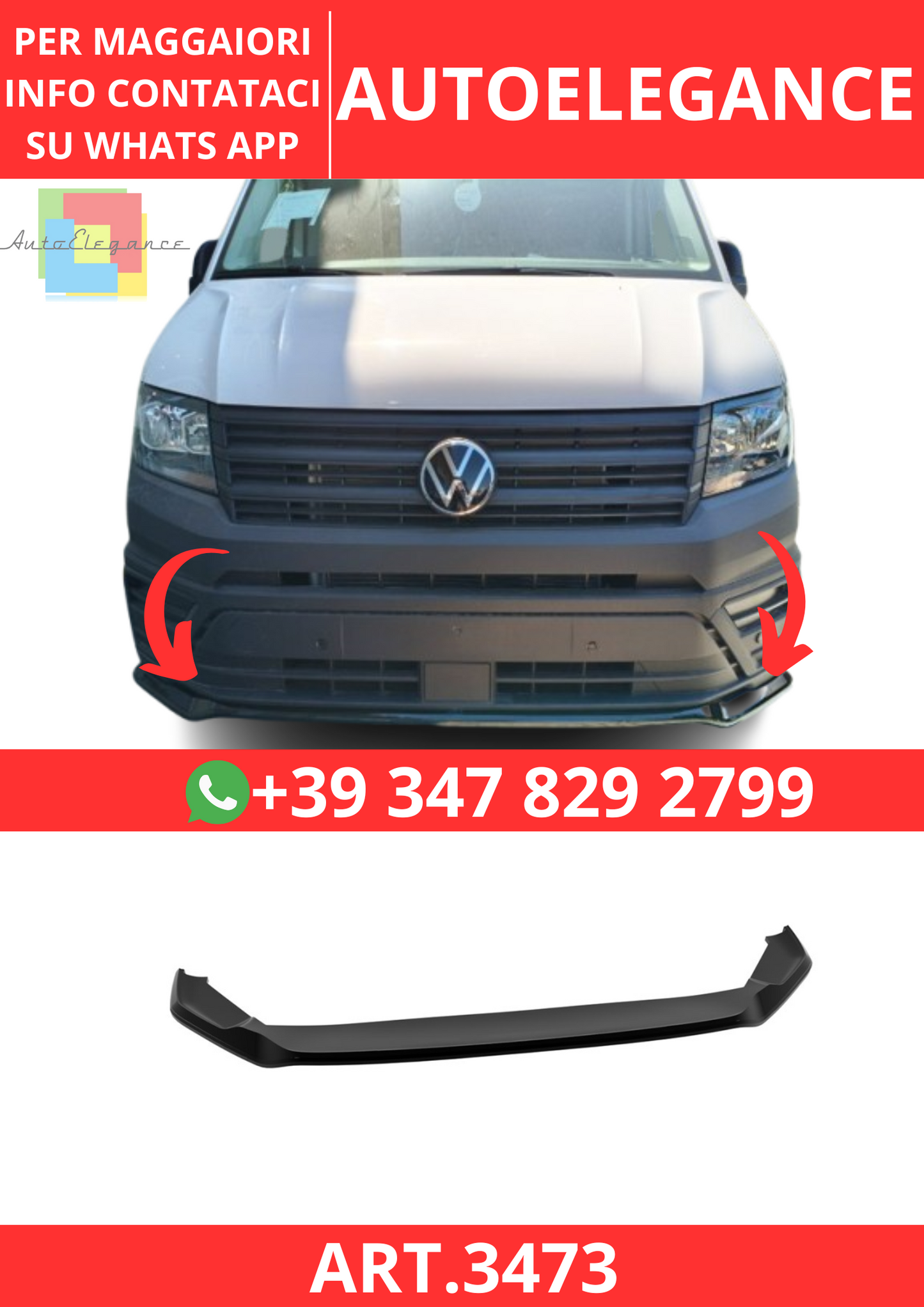 💫ART.3473 Splitter Volkswagen Crafter Mk2 / MAN TGE 2017+💫