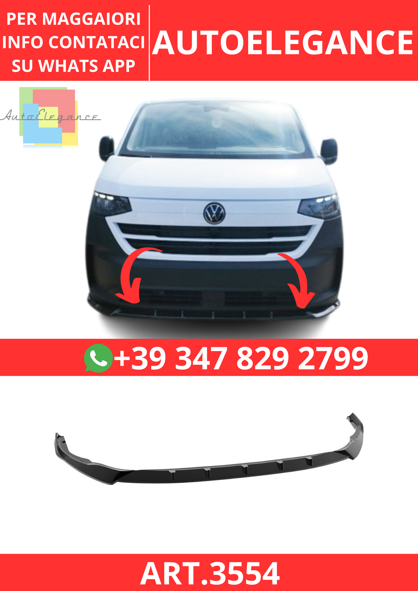 💫ART.3554 Splitter V.2 Volkswagen T7 2024+💫