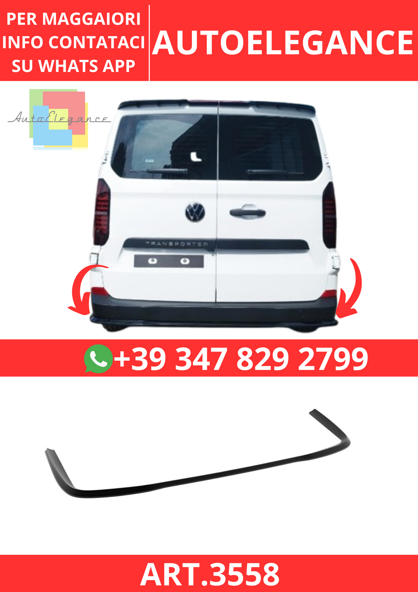 💫ART.3558 Diffusore Ford Transit Custom / Tourneo Mk2 / Volkswagen T7 2024+ 💫