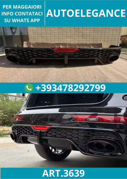 💥ART.3639 DIFFUSORE PARAURTI POSTERIORE E PUNTE DI SCARICO PER AUDI Q5 RSQ5-R💥