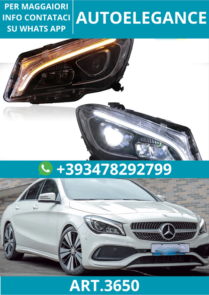 💥ART.3650 FARI PER BENZ W117 CLA 2013-2019 LED DRL INDICATORI DIREZIONE LED💥