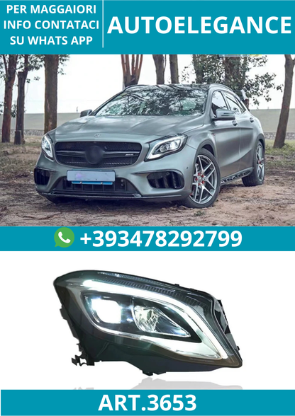 💥ART.3653 DRL LUCI DIURNE LED CON INDICATORI PER BENZ GLA 15-19 💥
