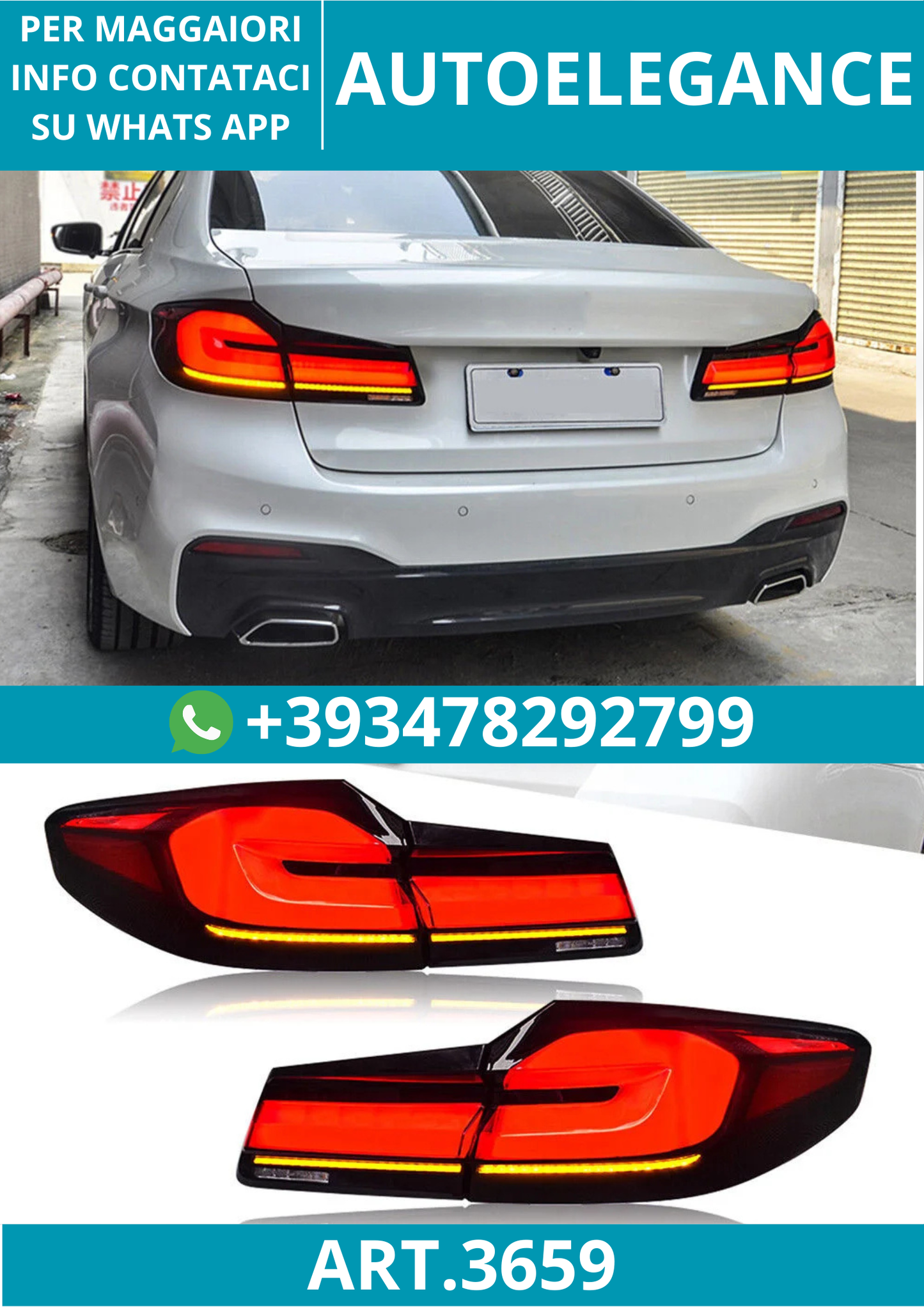 💥ART.3659 LUCI POSTERIORI LED PER BMW G30 M5 F90 2017-2022 DRL PLUG & PLAY💥