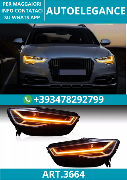 💥ART.3664 FARI XENON LED ORIGINALI PLUG & PLAY PER AUDI A6 S6 C7 2012-2018 💥