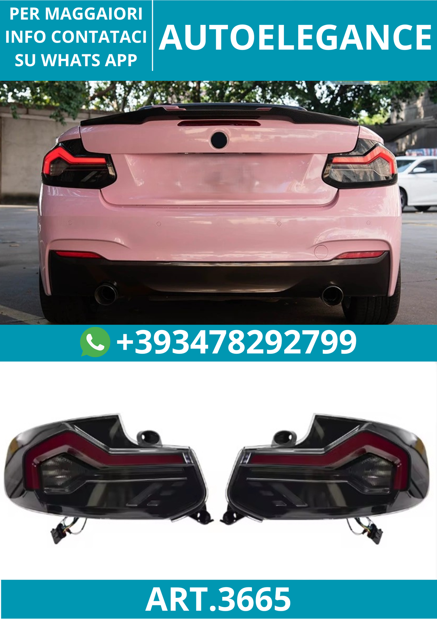 💥ART.3665 FANALI POSTERIORI LED AKD PER BMW SERIE 2 F22 F23 F45 F46 F44 F87💥
