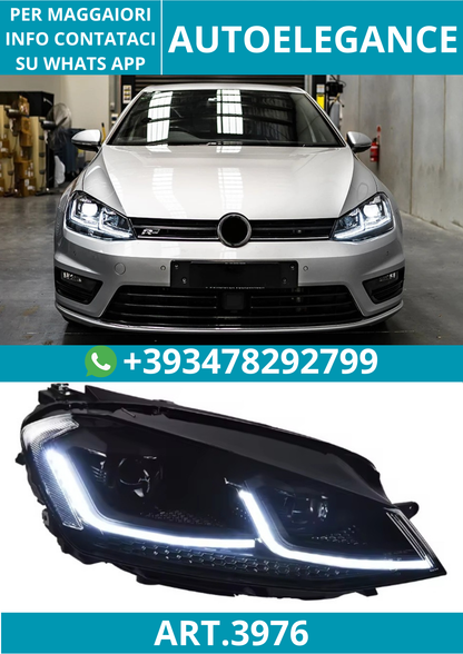 💥ART.3976 FARI LED AKD PER VW GOLF 7 MK7 2013-2016 DRL LENTE DINAMICA💥