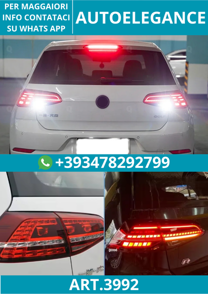 💥ART.3992 FANALI POSTERIORI LED DINAMICI PER VW GOLF 7 2013-2021 7.5 UPGRADE💥