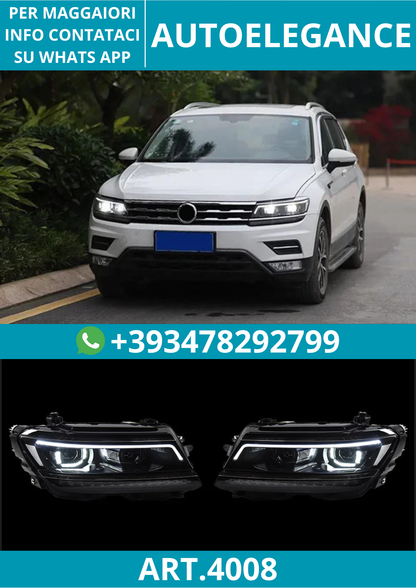💥ART.4008 FARI LED BI-XENON CON ANGEL EYES PER VW TIGUAN 2017-2021💥