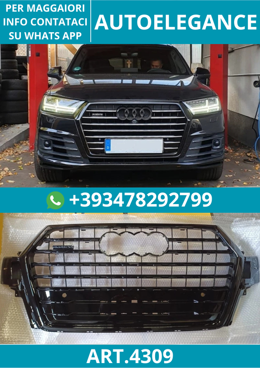 🔥ART.4309 GRIGLIA ANTERIORE NERA SQ7 LOOK PER AUDI Q7 4M 2016+🔥
