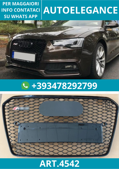 ART.4542 GRIGLIA ANTERIORE NIDO DAPE STILE RS5 NERA PER AUDI A5 S5 2012-2015