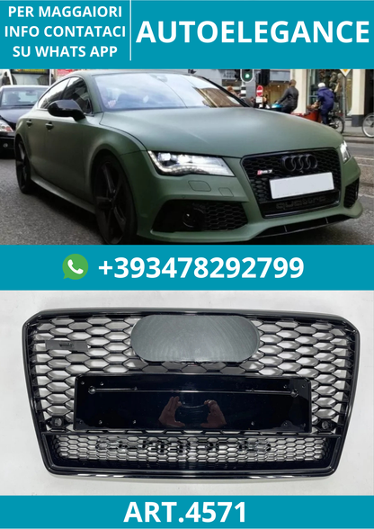 🔥ART.4571 GRIGLIA ANTERIORE NIDO DAPE STILE RS7 NERA PER AUDI A7 4G 2010-2014🔥
