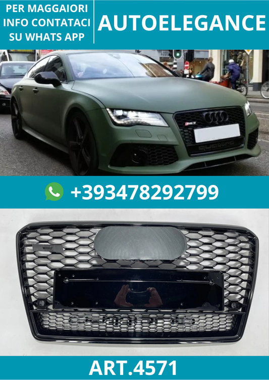 🔥ART.4571 GRIGLIA ANTERIORE NIDO DAPE STILE RS7 NERA PER AUDI A7 4G 2010-2014🔥