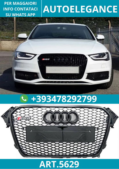 🔥ART.5629 GRIGLIA ANTERIORE A NIDO D’APE NERO LUCIDO PER AUDI A4 B8.5 13–15🔥