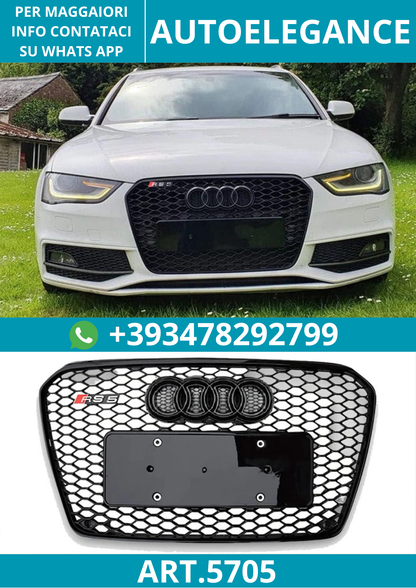 🔥ART.5705 GRIGLIA ANTERIORE A NIDO D’APE NERA PER AUDI A5 / S5 8T 2012–2016🔥