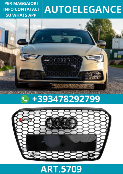 🔥ART.5709 GRIGLIA ANTERIORE RS5 NERA A NIDO D’APE PER AUDI A5/S5 2012–2016🔥