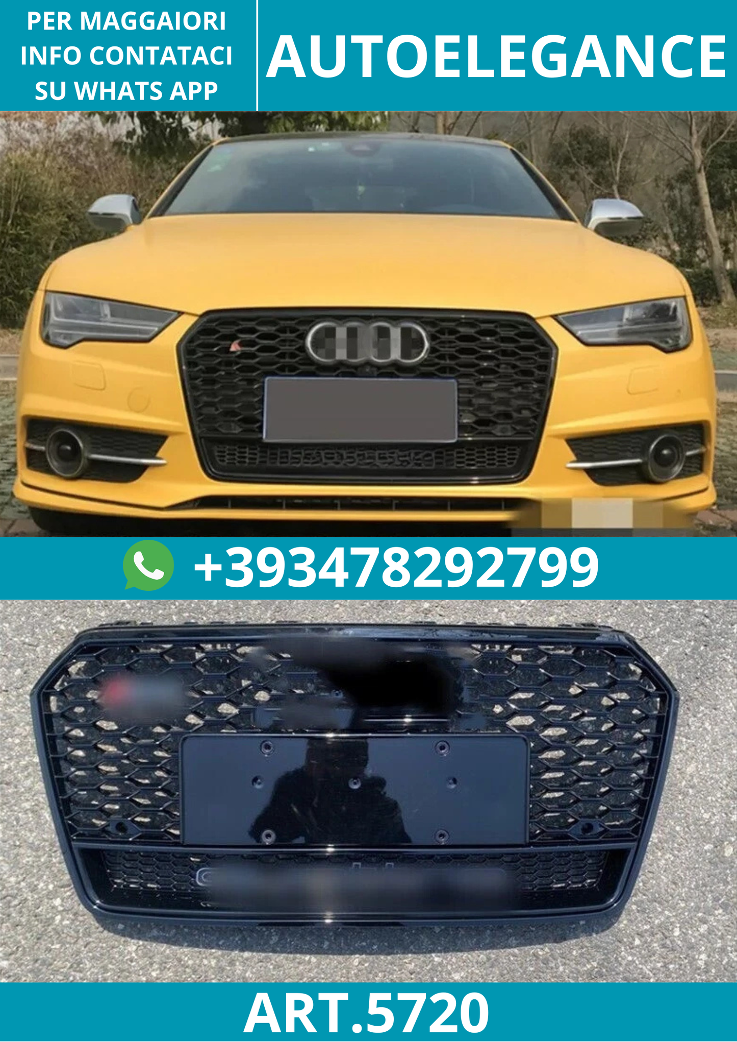 🔥ART.5720 GRIGLIA ANTERIORE RS7 A NIDO D’APE PER AUDI A7 / S7 2016–2018🔥