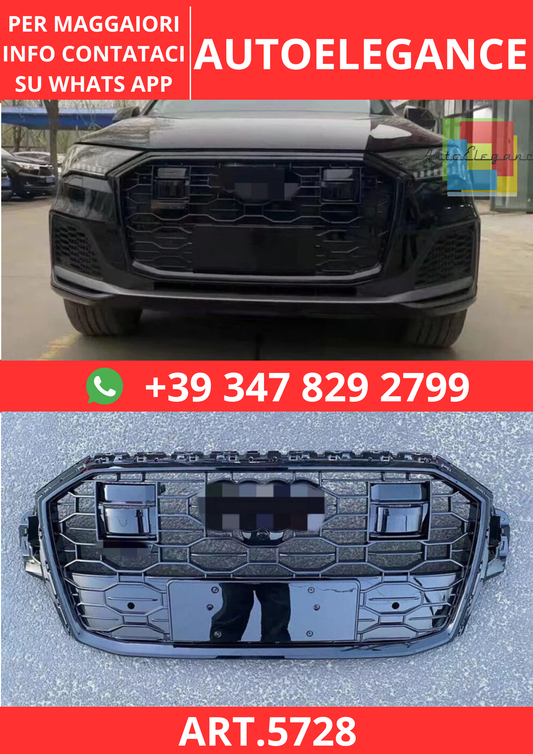 🔥ART.5728 GRIGLIA ANTERIORE RSQ7 A NIDO D’APE NERA PER AUDI Q7/SQ7 2020–2023🔥
