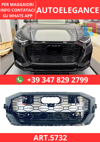 🔥ART.5732 GRIGLIA ANTERIORE RSQ8 A NIDO D’APE NERA PER AUDI Q8 / SQ8 19–24🔥