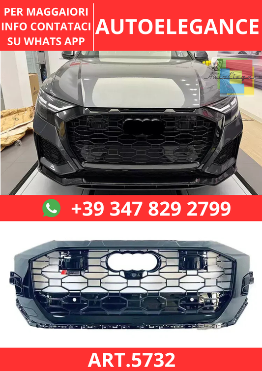 🔥ART.5732 GRIGLIA ANTERIORE RSQ8 A NIDO D’APE NERA PER AUDI Q8 / SQ8 19–24🔥