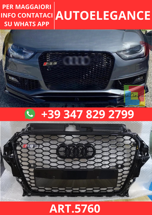 🔥ART.5760 GRIGLIA ANTERIORE RS3 A NIDO D’APE NERA PER AUDI A3 S-LINE 13–16🔥