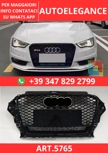 🔥ART.5765 GRIGLIA ANTERIORE PER AUDI A3 8V / S3 S-LINE 2013–2016🔥