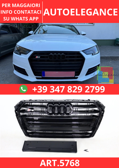 🔥ART.5768 GRIGLIA ANTERIORE IN STILE S4 NERA PER AUDI A4 / S4 B9 2015+🔥