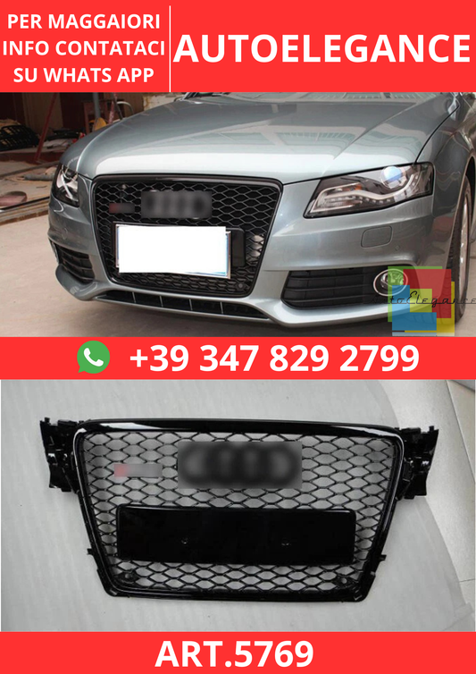 🔥ART.5769 GRIGLIA ANTERIORE A NIDO D’APE RS4 NERA PER AUDI A4 B8 2008–2012🔥