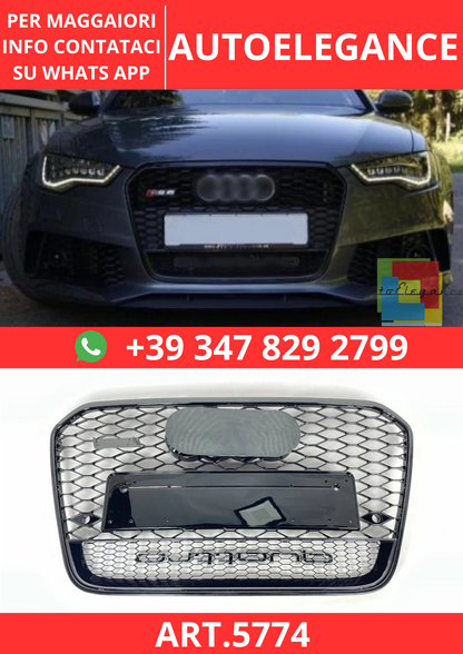 🔥ART.5774 GRIGLIA ANTERIORE A NIDO D’APE RS6 NERA PER AUDI A6 C7 2012–2015🔥