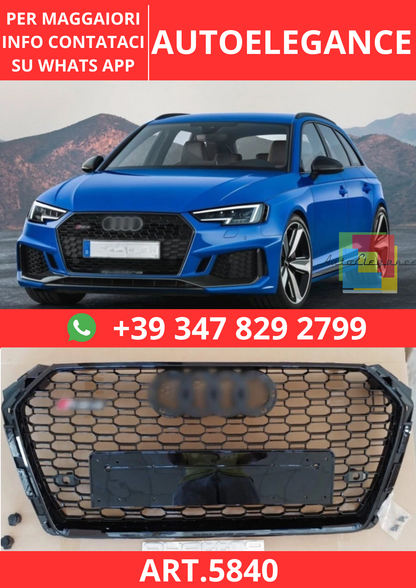 🔥ART.5840 GRIGLIA ANTERIORE A NIDO D’APE RS4 NERA PER AUDI A4 B9 2016+🔥
