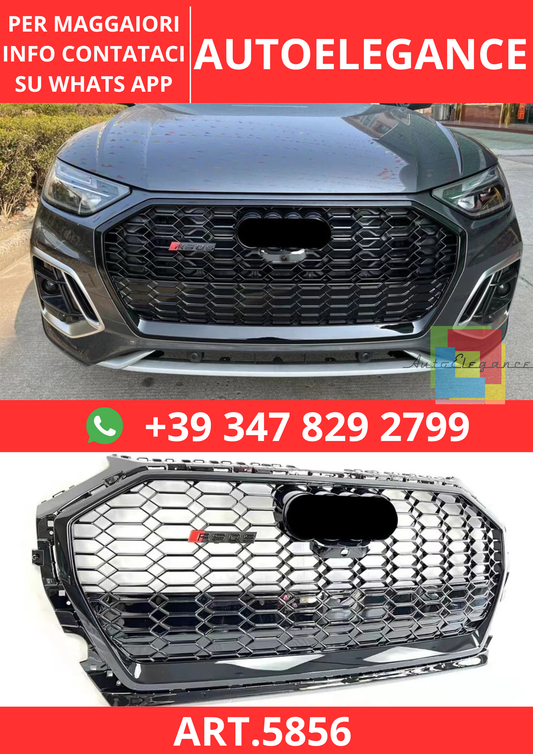 🔥ART.5856 GRIGLIA ANTERIORE RS CON SUPPORTO 360° PER AUDI Q5 FY/SQ5 21–24🔥
