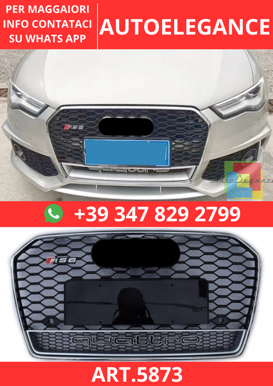 🔥ART.5873 GRIGLIA ANTERIORE RS NERA PER AUDI A6 C7.5 / S6 2016–2018🔥