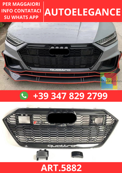 🔥ART.5882 GRIGLIA ANTERIORE NERO LUCIDO PER AUDI A7 C8/S7 2019–2024🔥