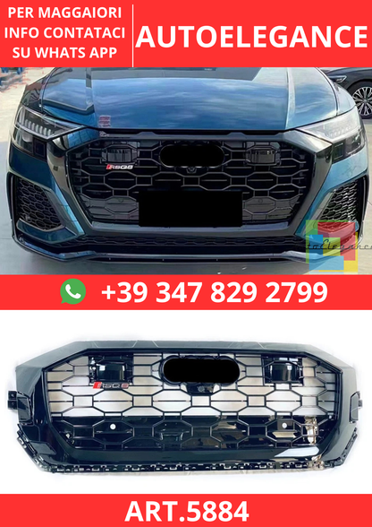 🔥ART.5884 GRIGLIA ANTERIORE NERO LUCIDO PER AUDI Q8 4M / SQ8 2019–2024🔥