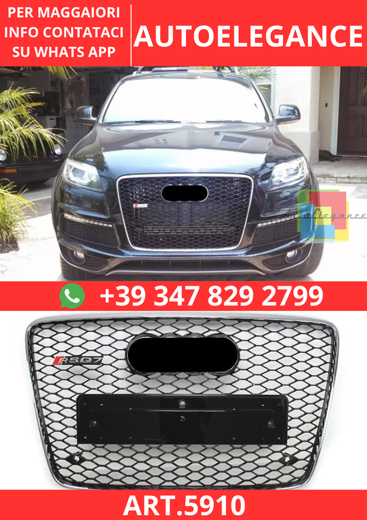 🔥ART.5910 GRIGLIA ANTERIORE NERA PER AUDI Q7 4L S-LINE 2007–2015🔥