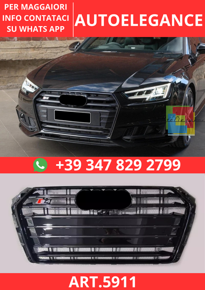 🔥ART.5911 GRIGLIA ANTERIORE NERO LUCIDO PER AUDI A4 B9 / S4 2016–2019🔥