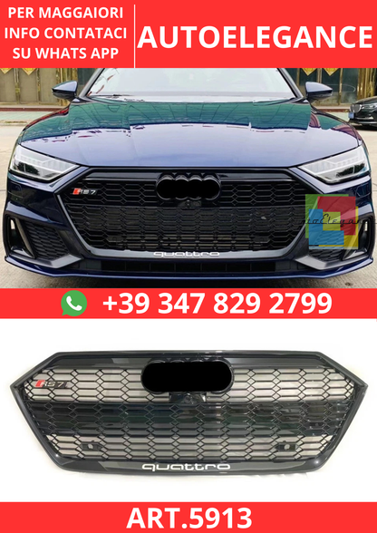 🔥ART.5913 GRIGLIA ANTERIORE NERO LUCIDO PER AUDI A7 C8 / S7 2019–2024🔥