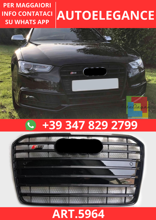 🔥ART.5964 GRIGLIA ANTERIORE RS5 NERO LUCIDO PER AUDI A5 B8.5 / S5 2012–2016🔥