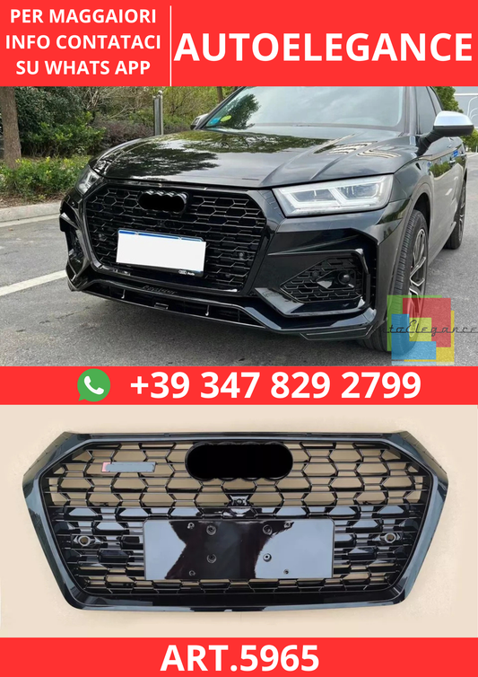🔥ART.5965 GRIGLIA ANTERIORE NERO LUCIDO PER AUDI Q5 FY / SQ5 2016–2019🔥