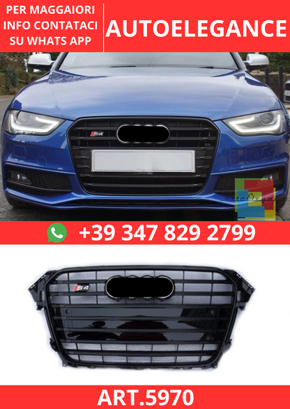 🔥ART.5970 GRIGLIA ANTERIORE S4 NERO LUCIDO PER AUDI A4 B8.5 / S4 2013–2015🔥